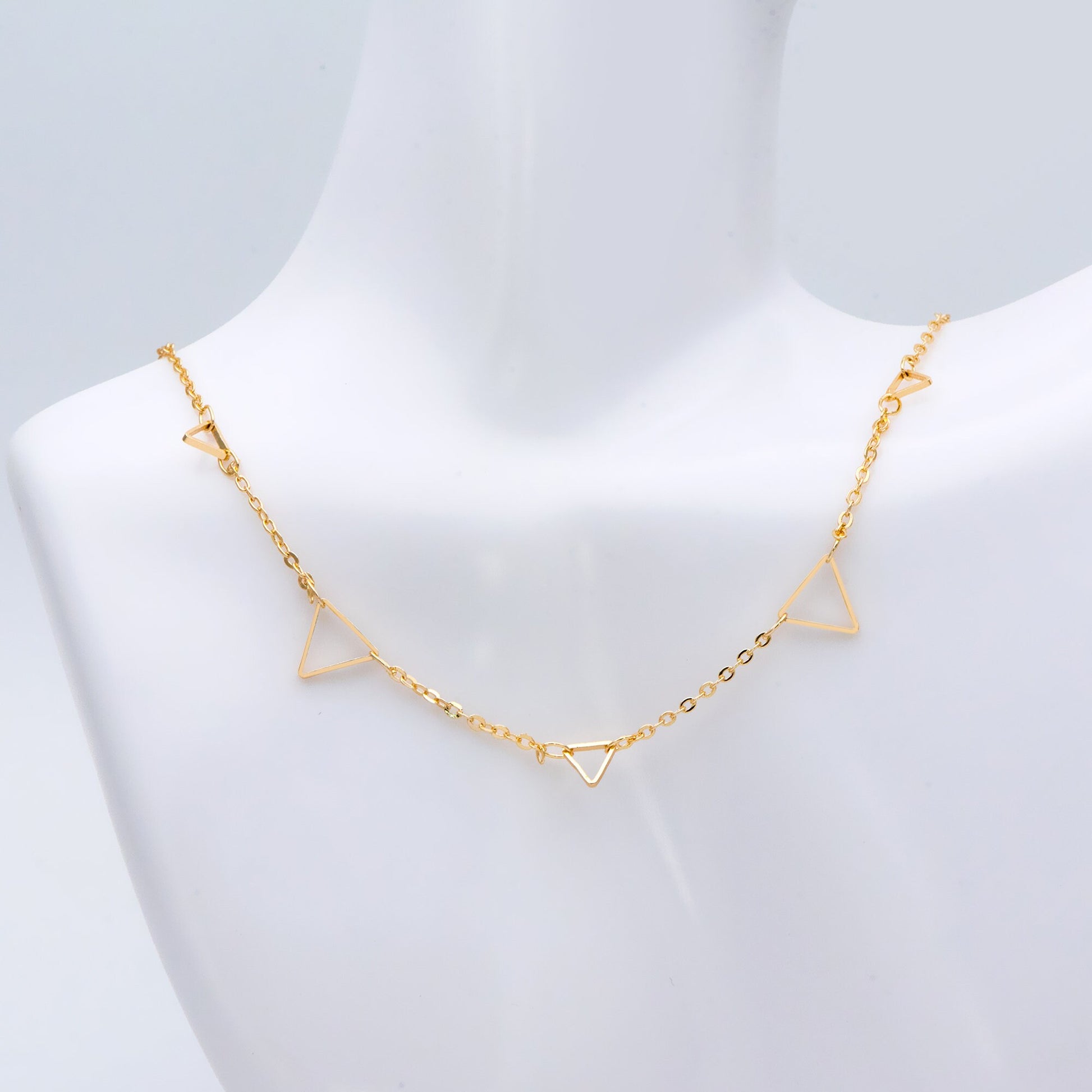 Gold Triangle Chain, 18K Real Gold plated on Brass, DIY Geometric Chain Wholesale (#LK-402)/ 1 Meter=3.3ft