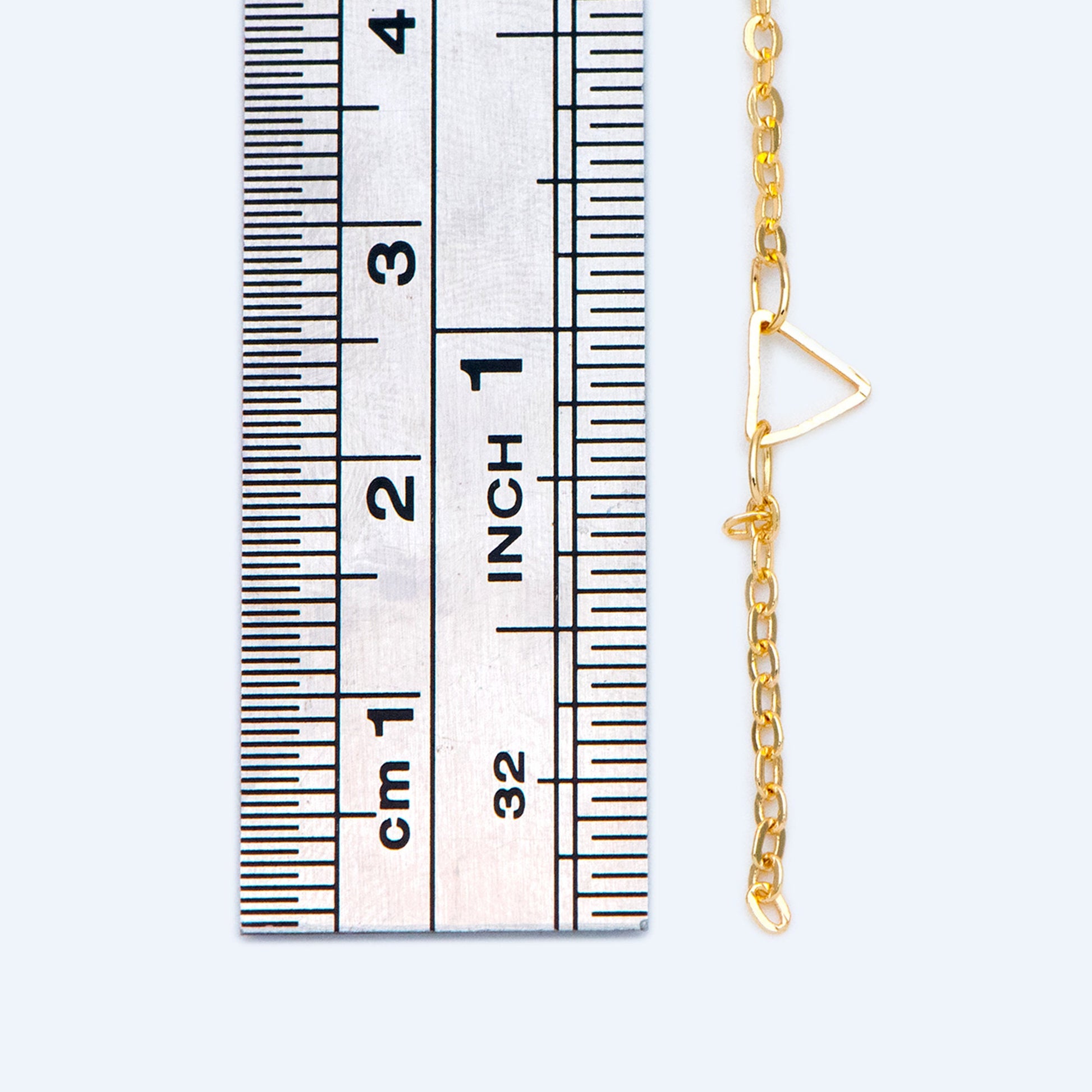 Gold Triangle Chain, 18K Real Gold plated on Brass, DIY Geometric Chain Wholesale (#LK-402)/ 1 Meter=3.3ft