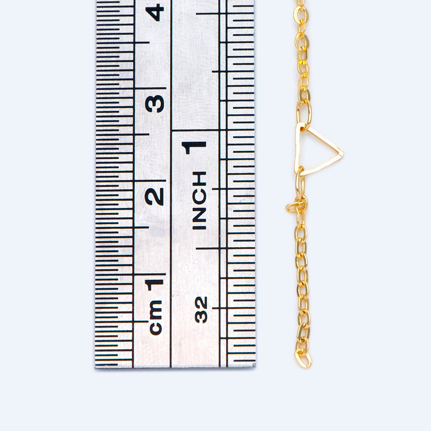 Gold Triangle Chain, 18K Real Gold plated on Brass, DIY Geometric Chain Wholesale (#LK-402)/ 1 Meter=3.3ft
