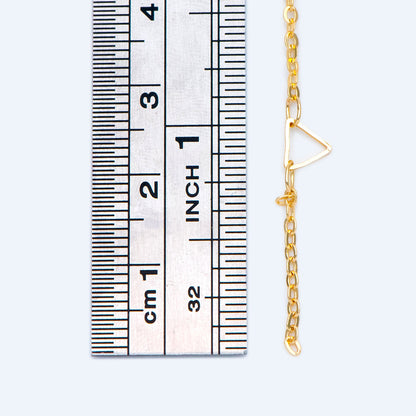 Gold Triangle Chain, 18K Real Gold plated on Brass, DIY Geometric Chain Wholesale (#LK-402)/ 1 Meter=3.3ft