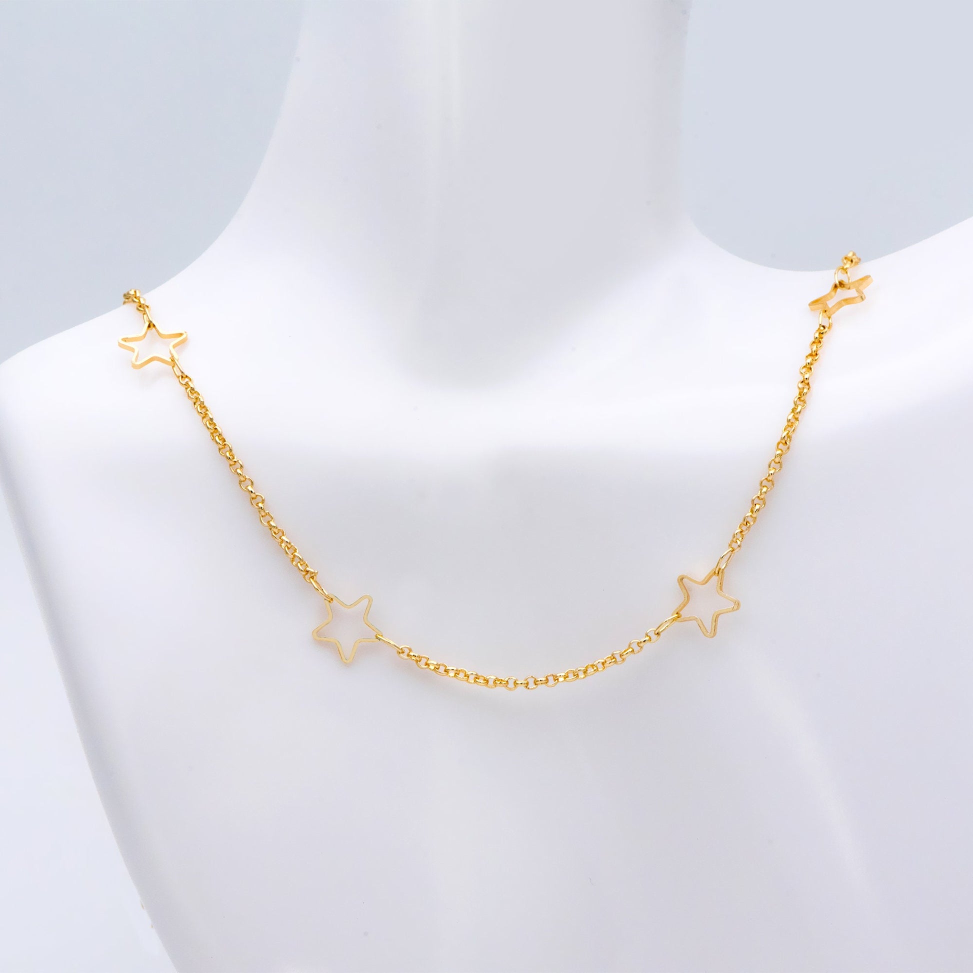 Star Chain, 18K Gold plated Brass, Bulk small cable chain Wholesale (#LK-421)/ 1 Meter=3.3ft