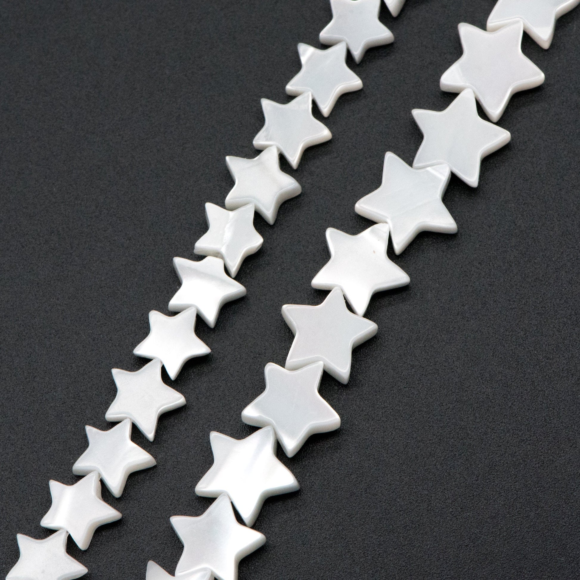 White Mother of Pearl Shell Star beads 8/ 10mm (V1367)/ full strand