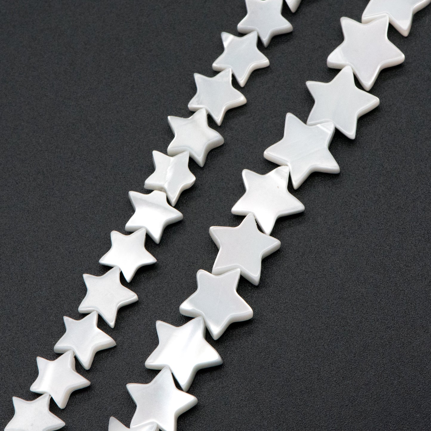 White Mother of Pearl Shell Star beads 8/ 10mm (BK-011)/ full strand