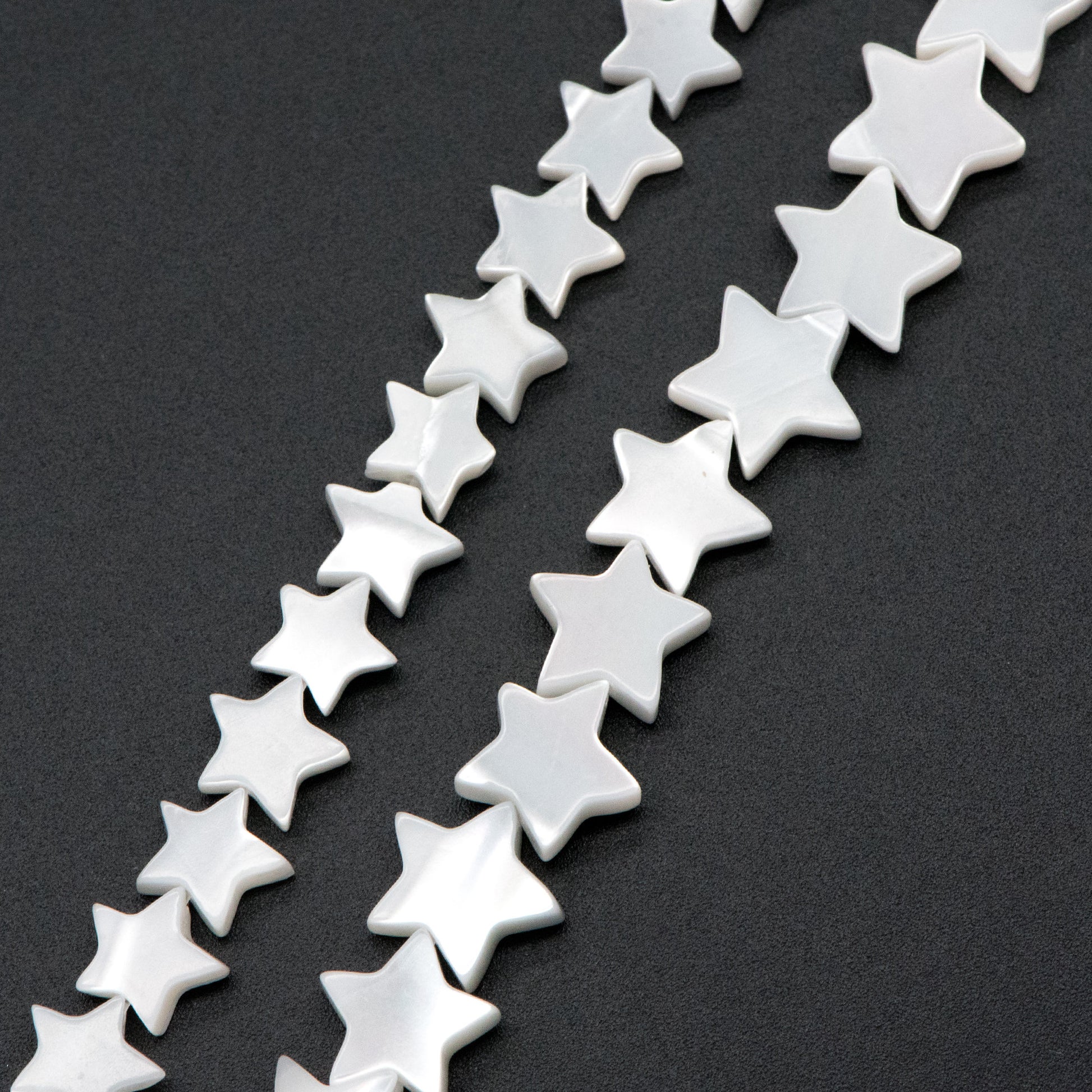 White Mother of Pearl Shell Star beads 8/ 10mm (BK-011)/ full strand