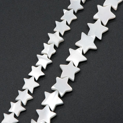 White Mother of Pearl Shell Star beads 8/ 10mm (BK-011)/ full strand