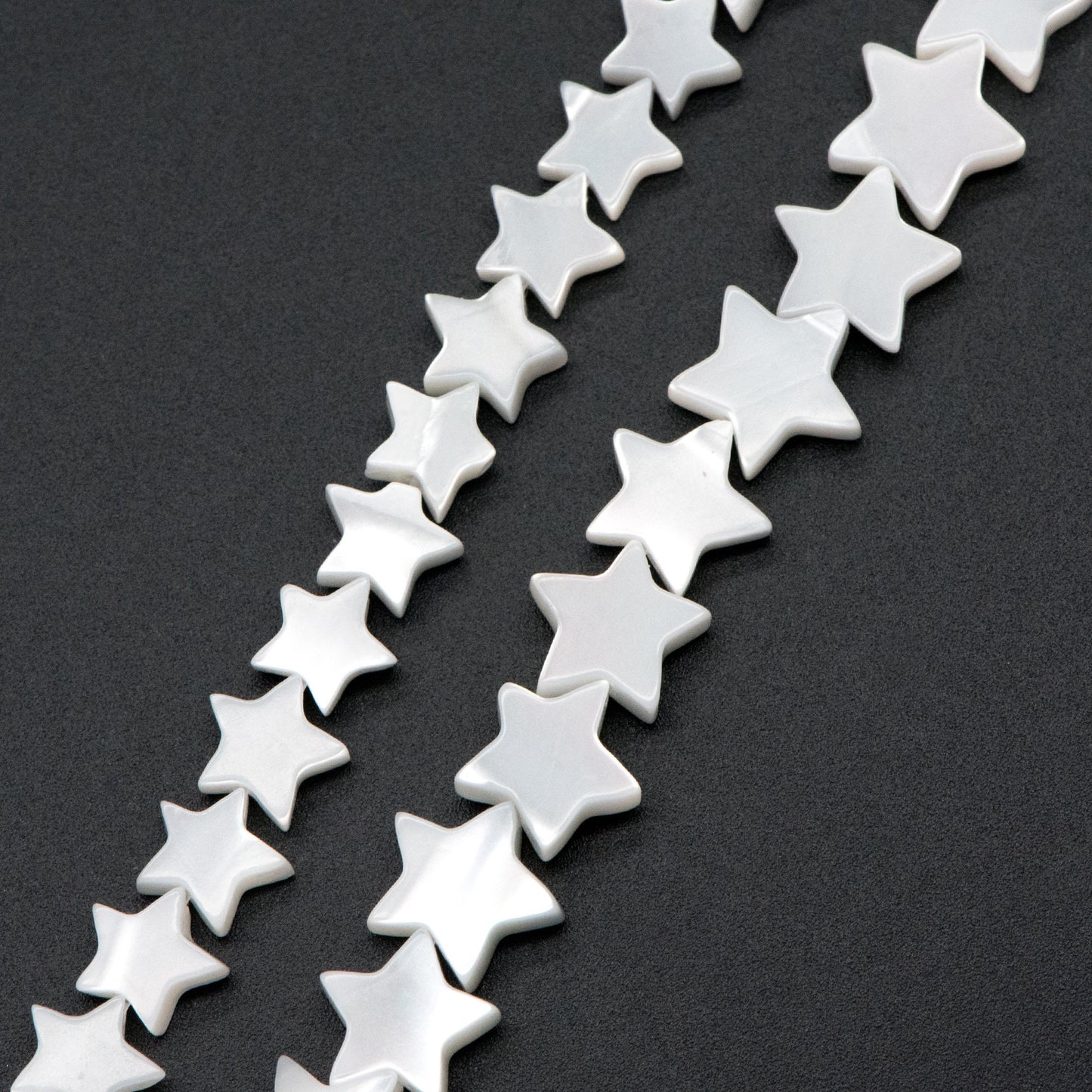 White Mother of Pearl Shell Star beads 8/ 10mm (V1367)/ full strand
