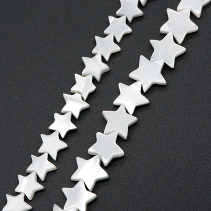 White Mother of Pearl Shell Star beads 8/ 10mm (V1367)/ full strand