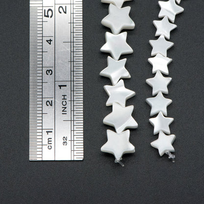 White Mother of Pearl Shell Star beads 8/ 10mm (V1367)/ full strand
