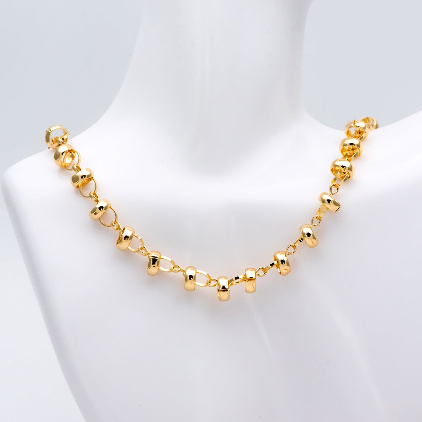Gold Plated Brass designer Chain, Round Linked Chains, DIY Chain Wholesale (#LK-395)/ 1 Meter=3.3 ft