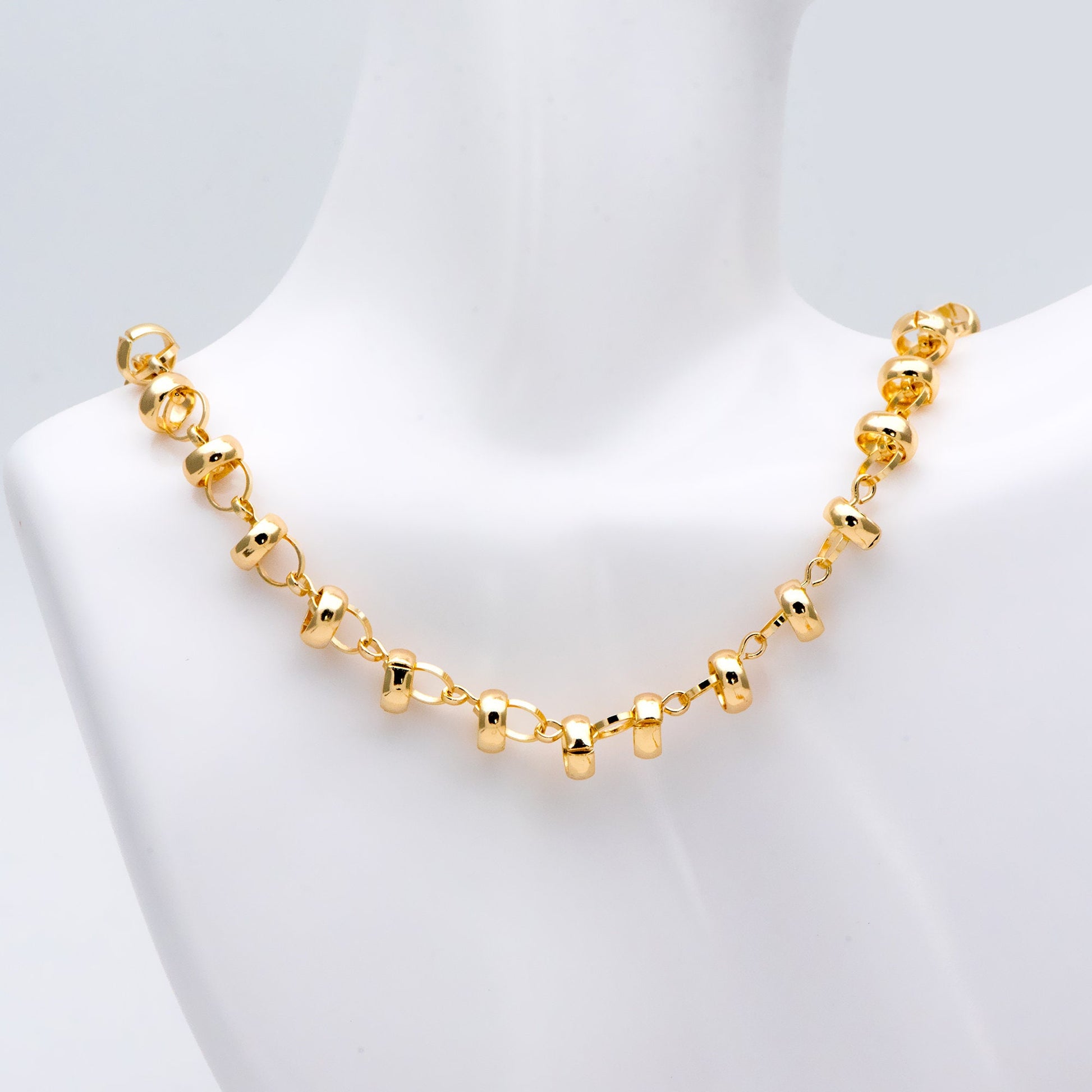 Gold Plated Brass designer Chain, Round Linked Chains, DIY Chain Wholesale (#LK-395)/ 1 Meter=3.3 ft