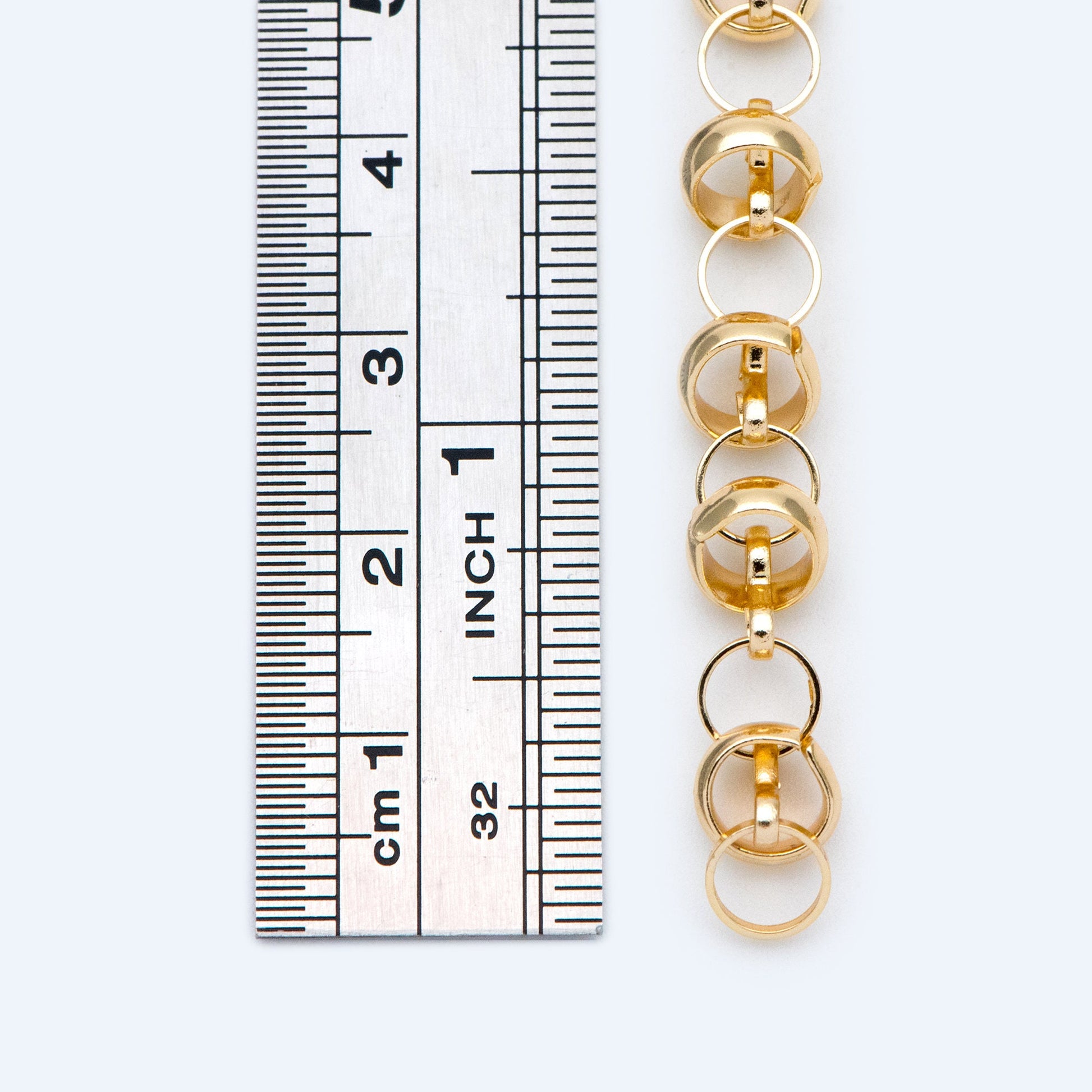 Gold Plated Brass designer Chain, Round Linked Chains, DIY Chain Wholesale (#LK-395)/ 1 Meter=3.3 ft