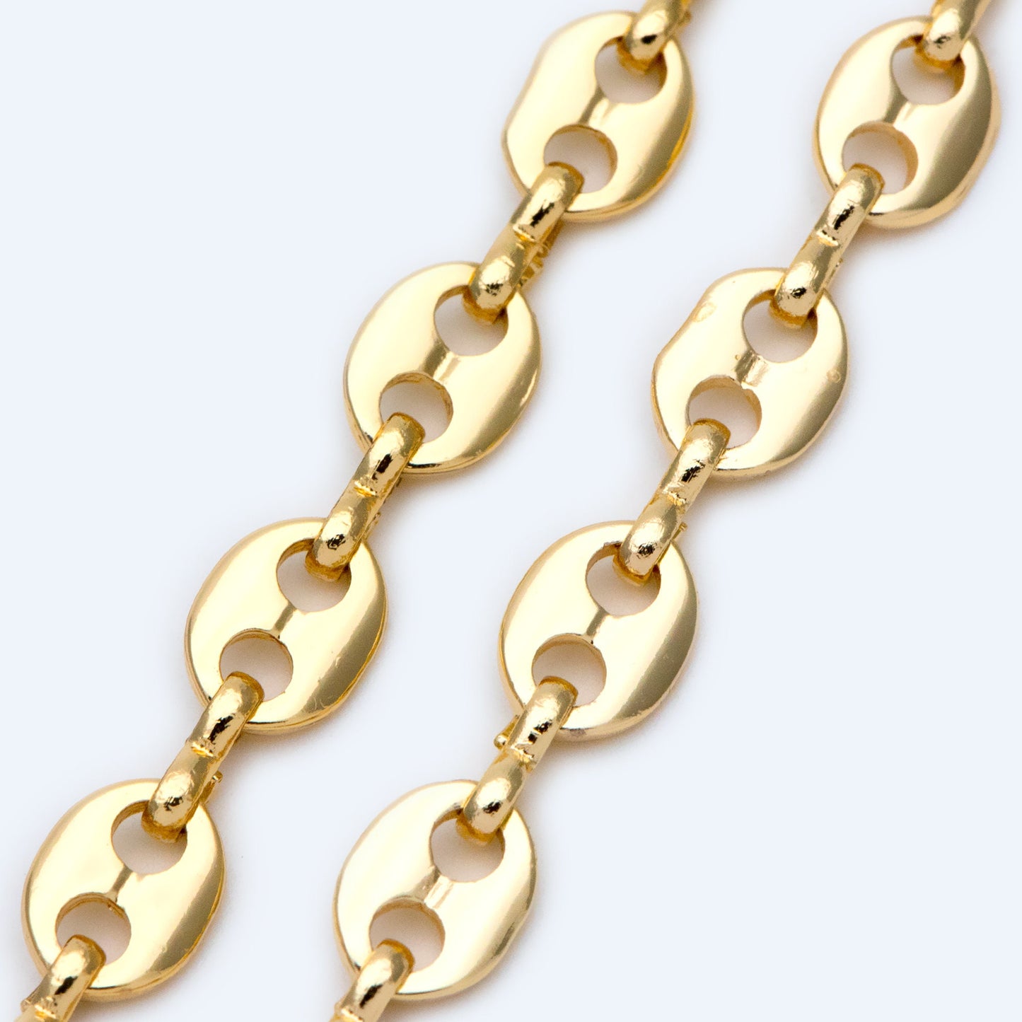 Mariner Link Chain, 8x11mm Oval Coin Chain, Thick Disk Chain, Necklace Chain Wholesale (#LK-396)/ 1 Meter=3.3 ft