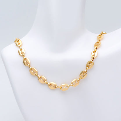 Mariner Link Chain, 8x11mm Oval Coin Chain, Thick Disk Chain, Necklace Chain Wholesale (#LK-396)/ 1 Meter=3.3 ft