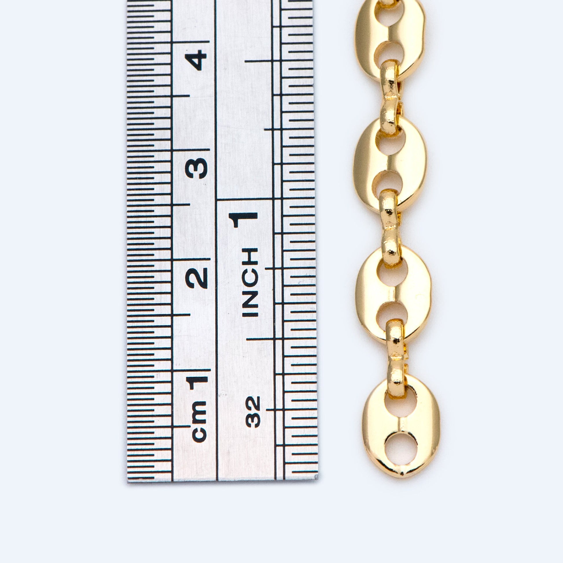 Mariner Link Chain, 8x11mm Oval Coin Chain, Thick Disk Chain, Necklace Chain Wholesale (#LK-396)/ 1 Meter=3.3 ft