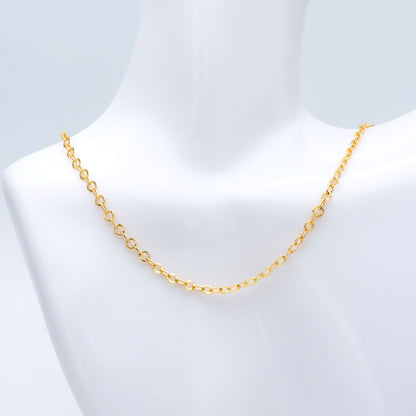 Gold Round Cable Chain 3.2mm, 18K Gold plated Brass, Circle Link Chains (#LK-404)/ 1 Meter=3.3ft