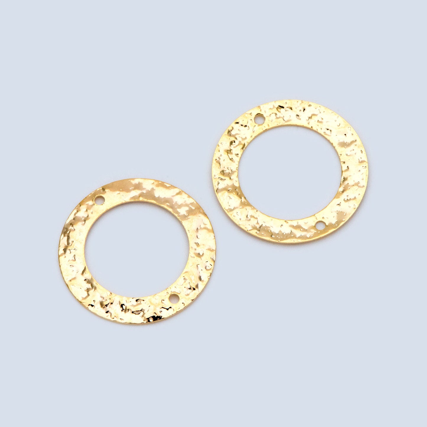 10pcs Gold/ Silver tone Circle Disc Connector Pendant 21mm, Gold/ Rhodium plated Brass Geometric Hammered Charms (GB-1422-A)