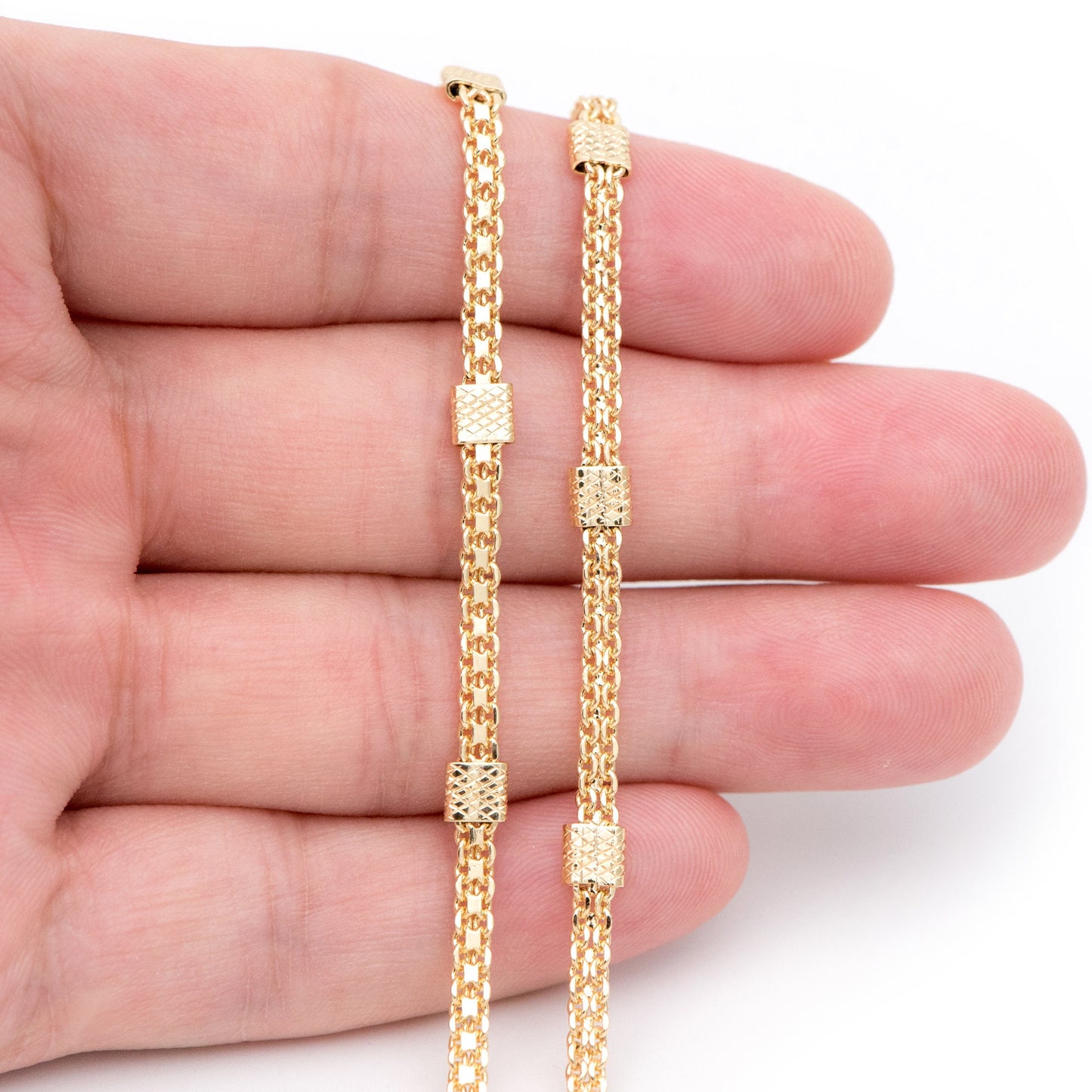 Gold plated Brass Chain, Wholesale Craft Supplies, Jewelry Supplie (#LK-426)/ 1 Meter=3.3 ft