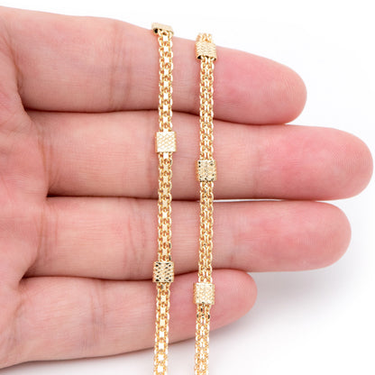 Gold plated Brass Chain, Wholesale Craft Supplies, Jewelry Supplie (#LK-426)/ 1 Meter=3.3 ft