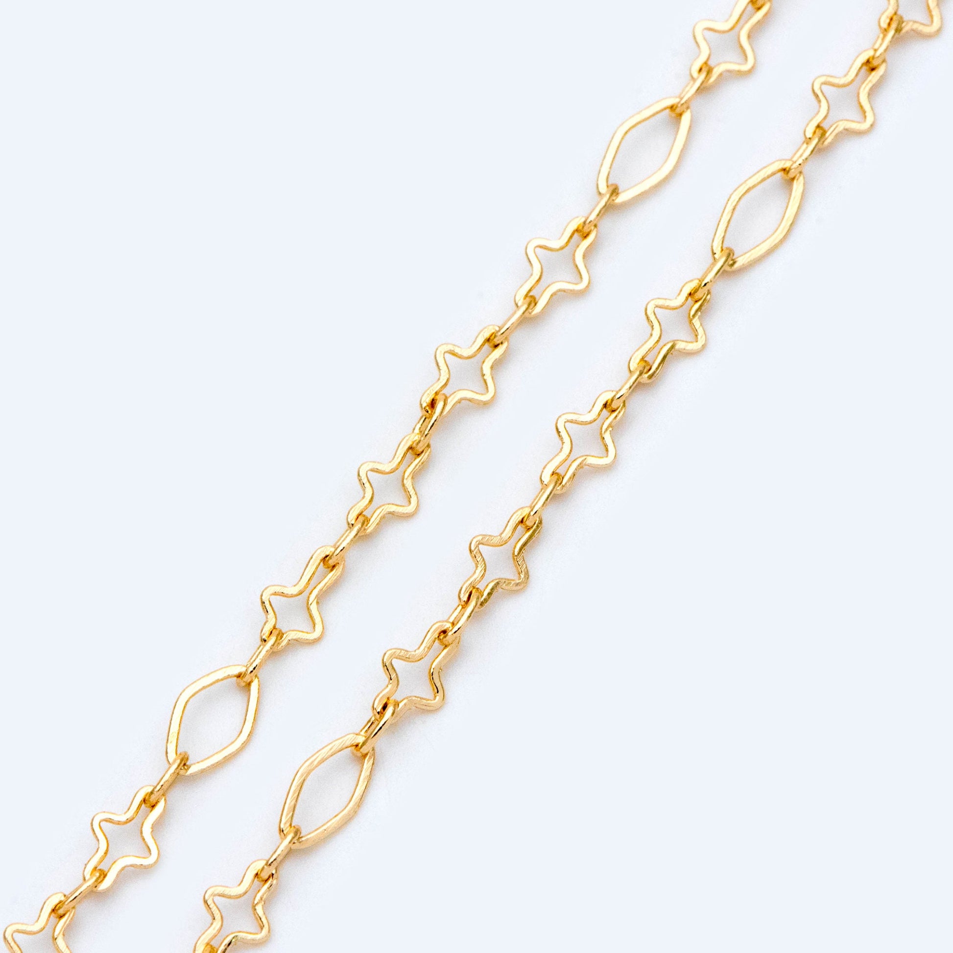 Gold plated Brass Link Chains, Specialty Chains for DIY Necklace, Chain Findings (#LK-430)/ 1 Meter=3.3 ft