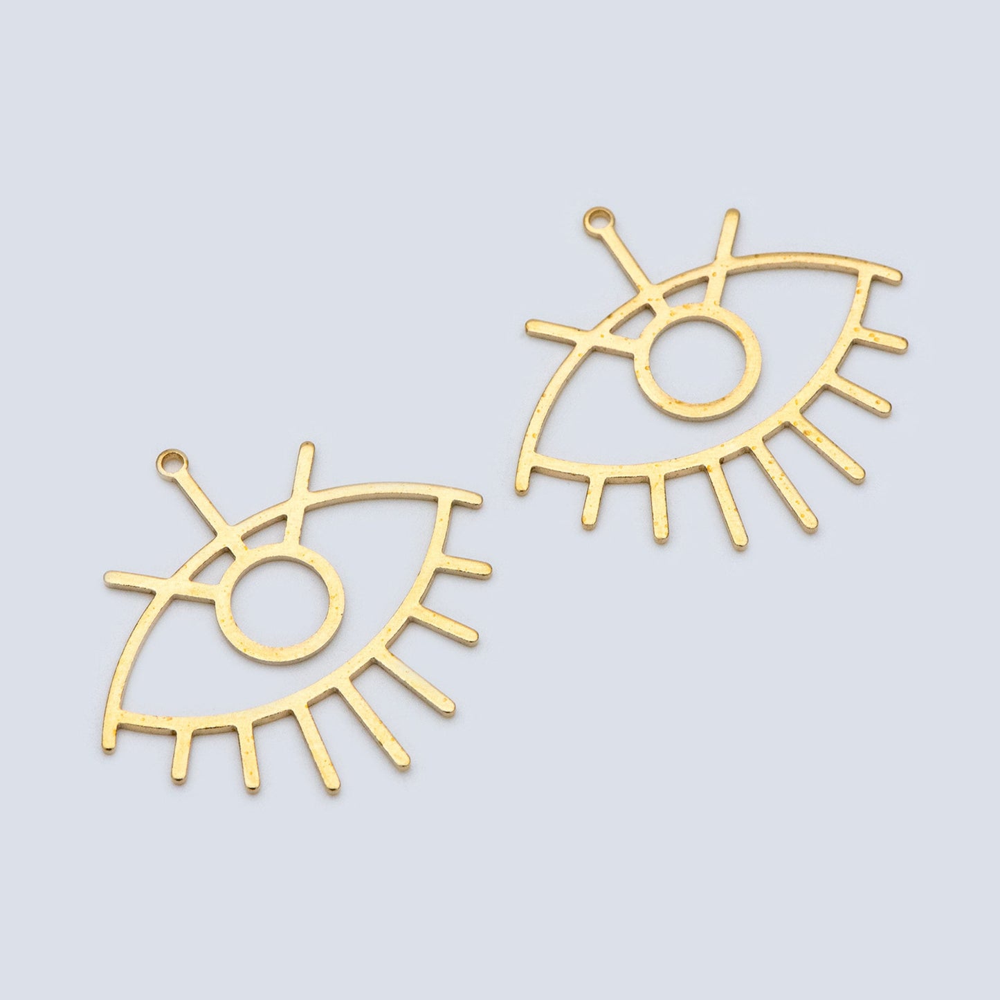 10pcs Raw Brass Evil Eye Charm Pendants 36mm (RB-189)