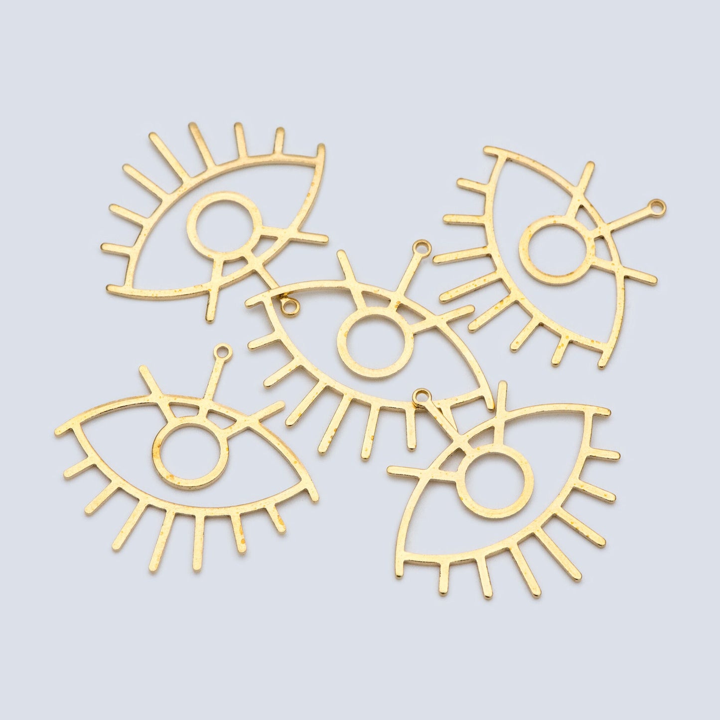 10pcs Raw Brass Evil Eye Charm Pendants 36mm (RB-189)