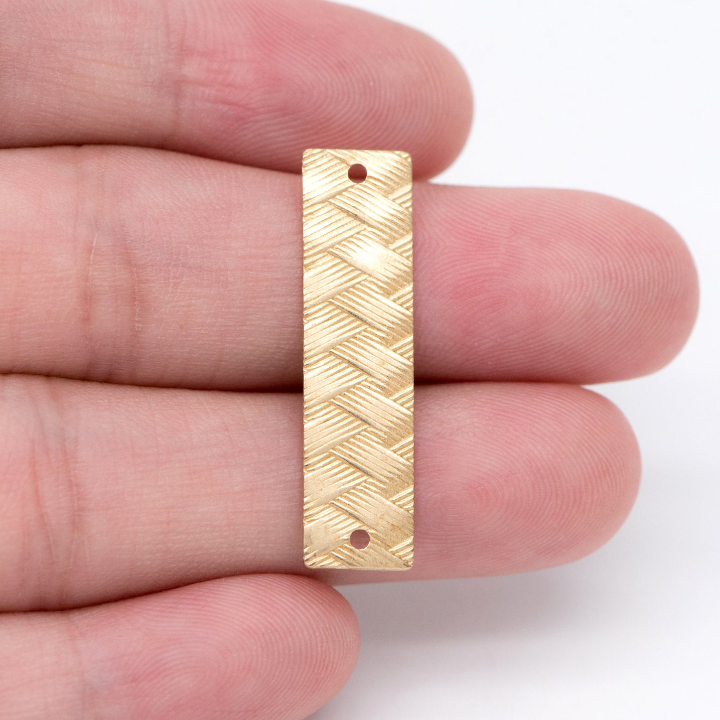 20pcs Raw Brass Rectangle Connectors 30x8mm, Solid Brass Square Pendants, Yellow Brass Bar Charms Wholesale (RB-193)