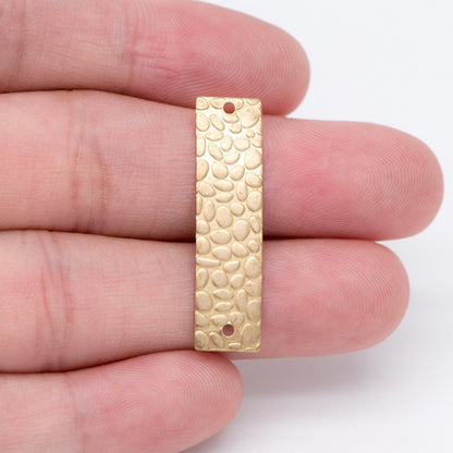20pcs Raw Brass Rectangle Connectors 30x8mm, Yellow Brass Square Charm Pendants (RB-195)