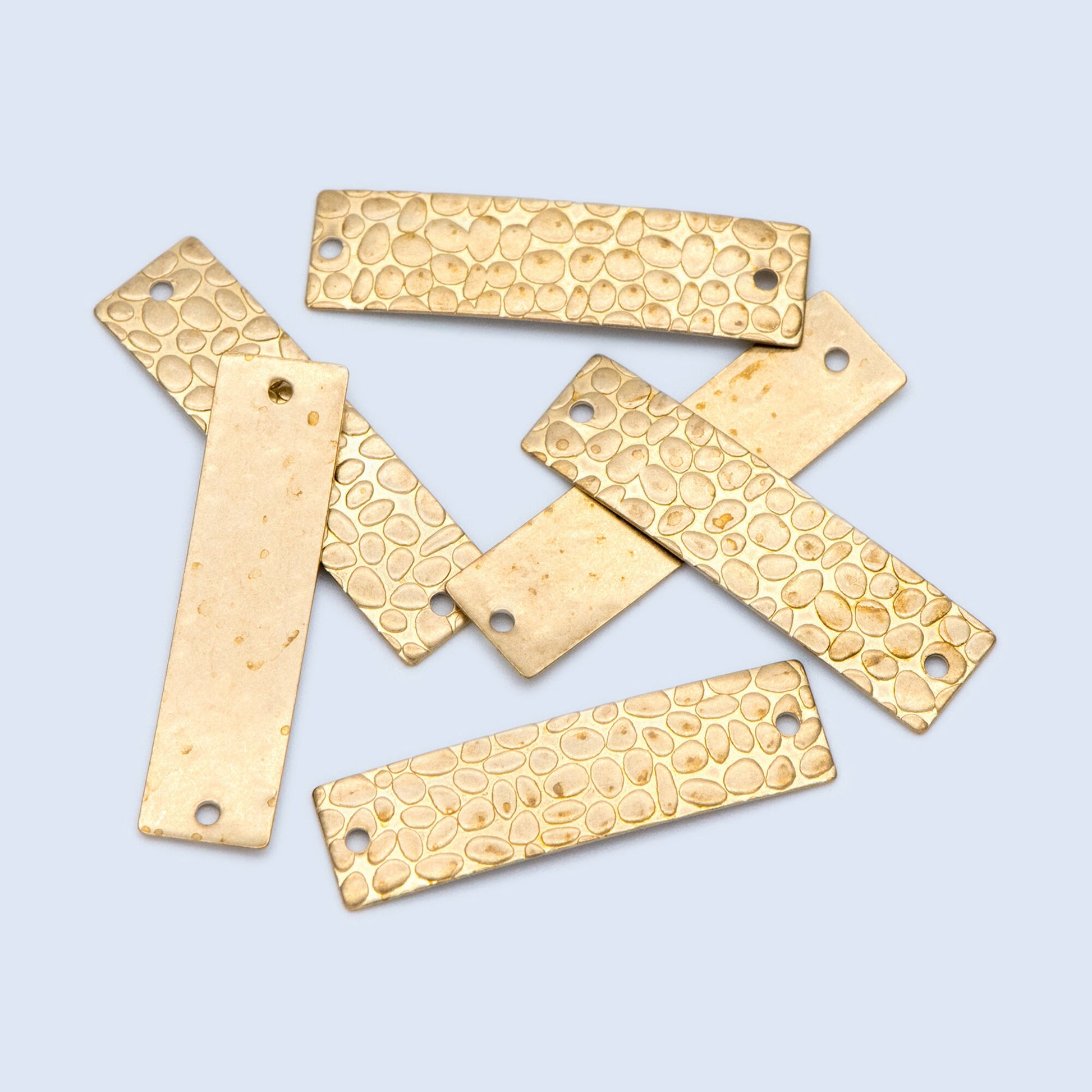 20pcs Raw Brass Rectangle Connectors 30x8mm, Yellow Brass Square Charm Pendants (RB-195)