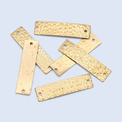 20pcs Raw Brass Rectangle Connectors 30x8mm, Yellow Brass Square Charm Pendants (RB-195)