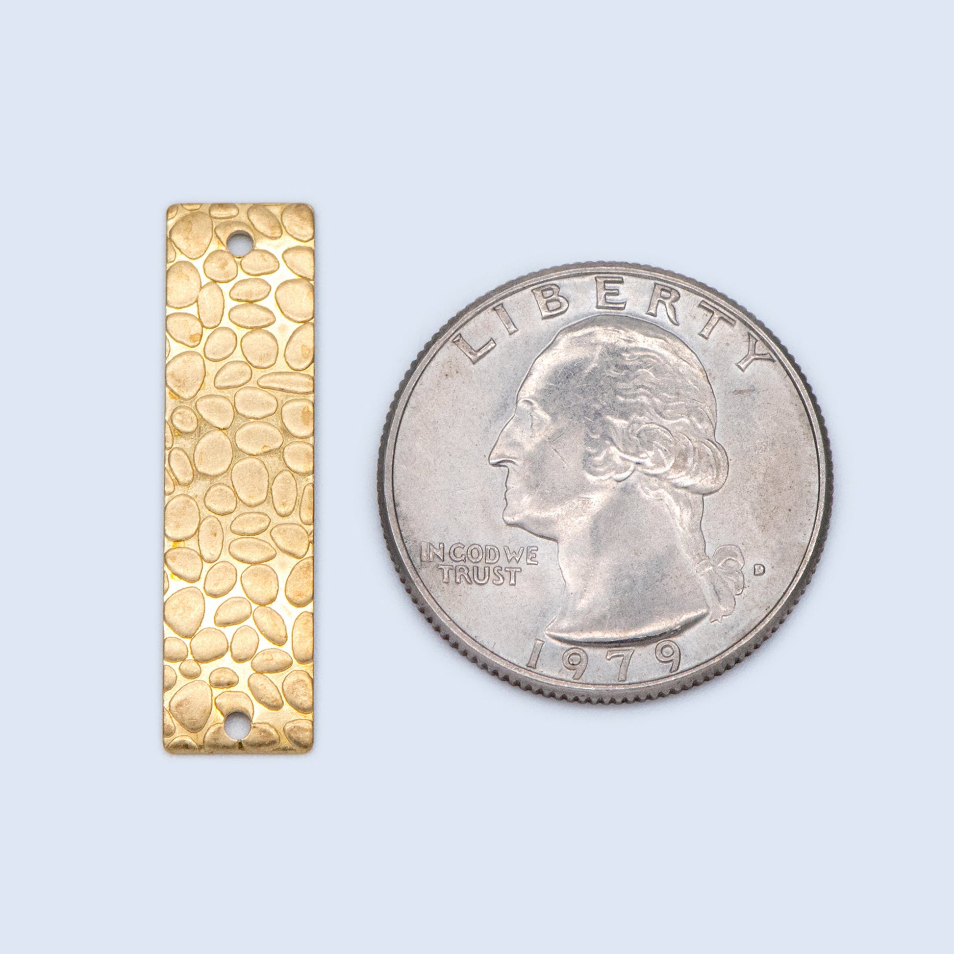 20pcs Raw Brass Rectangle Connectors 30x8mm, Yellow Brass Square Charm Pendants (RB-195)