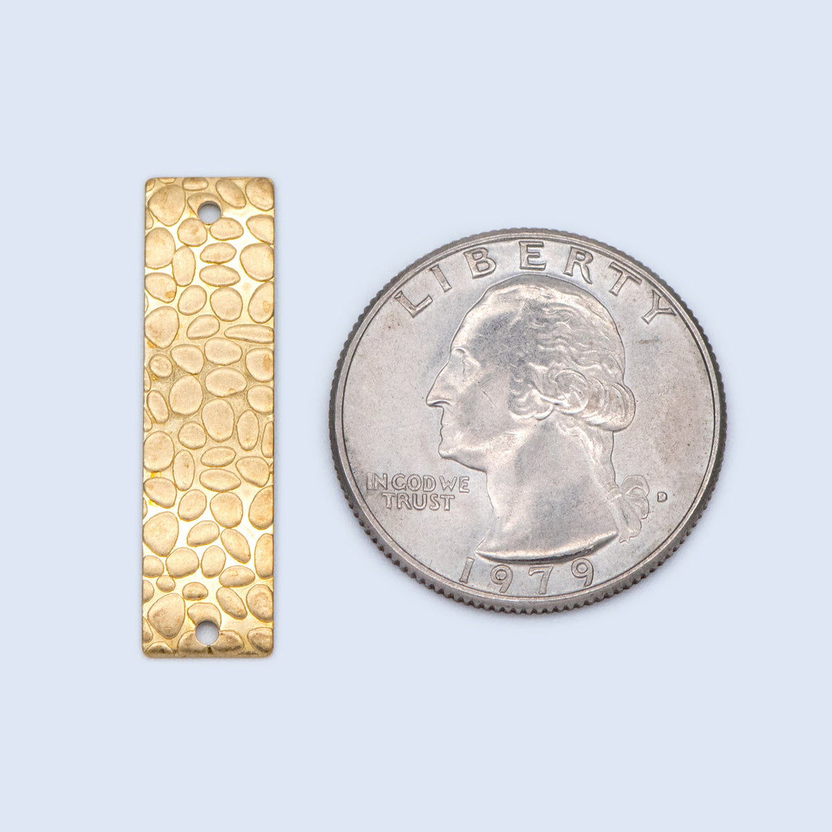 20pcs Raw Brass Rectangle Connectors 30x8mm, Yellow Brass Square Charm Pendants (RB-195)