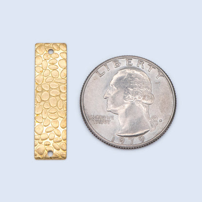 20pcs Raw Brass Rectangle Connectors 30x8mm, Yellow Brass Square Charm Pendants (RB-195)