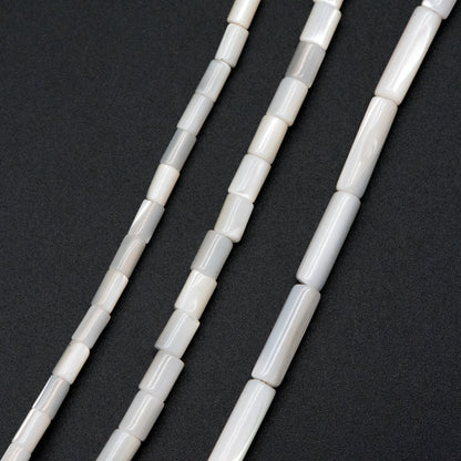 1 full strand, MOP Shell Stick beads, White Mother of Pearl Tube, Top Drilled Through, Multi Size -V1068
