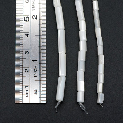 1 full strand, MOP Shell Stick beads, White Mother of Pearl Tube, Top Drilled Through, Multi Size -V1068