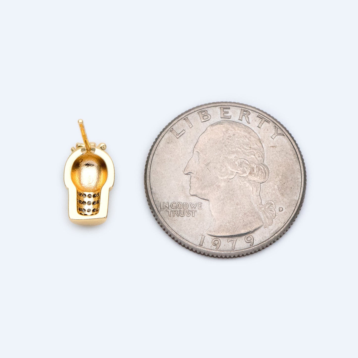 4pcs CZ Pave Enamel Cactus Stud Earrings, 18K Gold plated Brass, Cactus Ear Posts (#GB-1503)