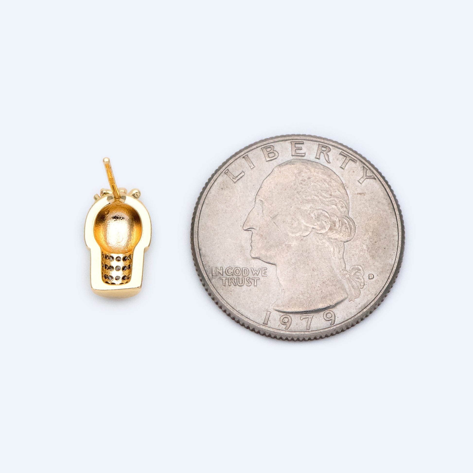 4pcs CZ Pave Enamel Cactus Stud Earrings, 18K Gold plated Brass, Cactus Ear Posts (#GB-1503)