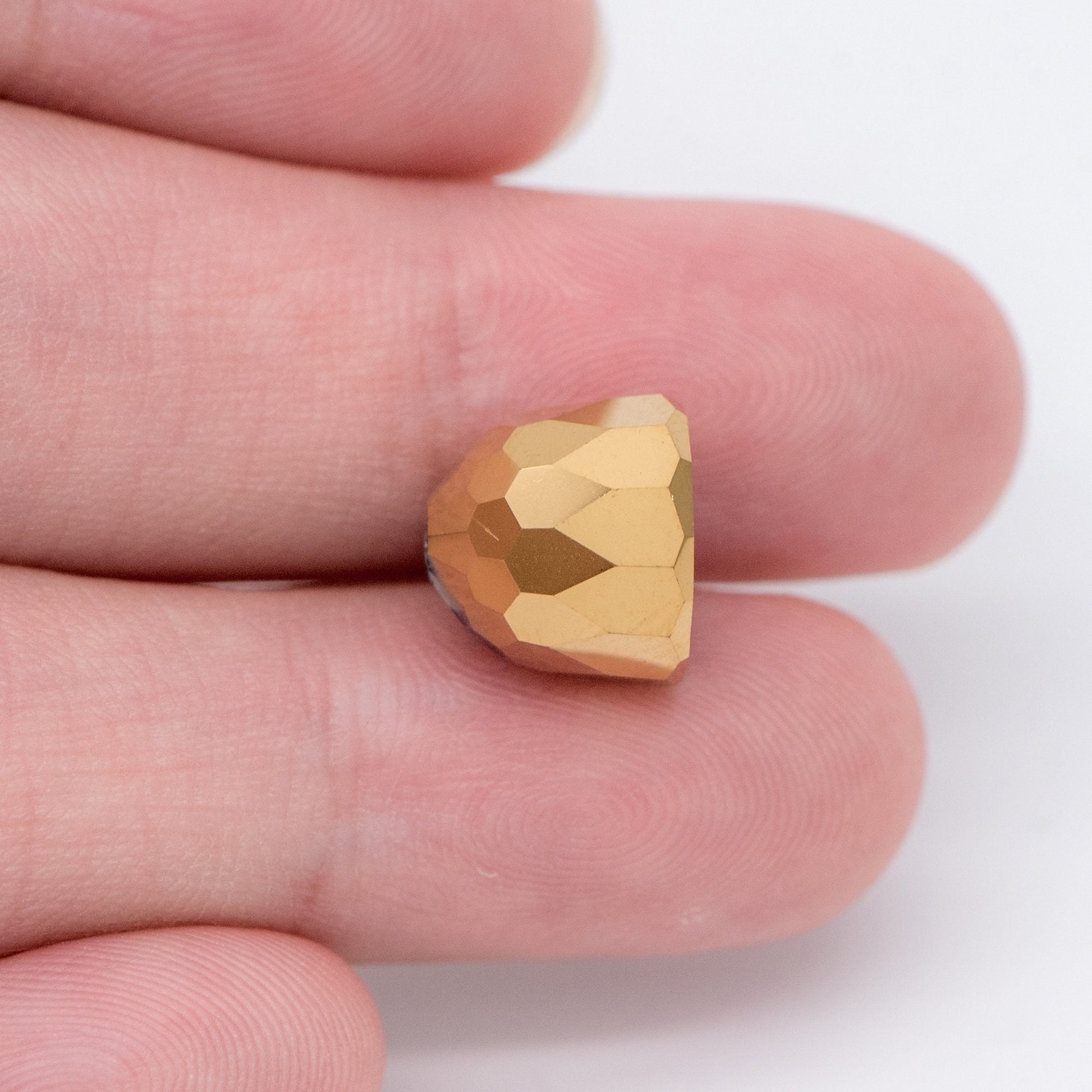 10pcs Faceted Crystal Glass Bell Beads 10x11mm, Sparkly Gold/ Rose (TS103-5)