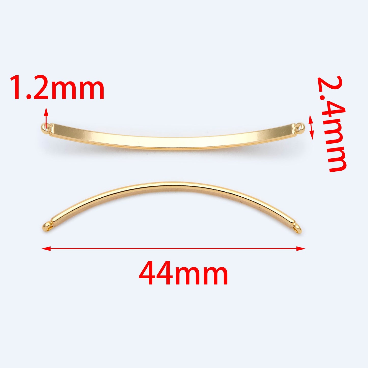 10pcs Gold Bangles for Bracelets, Bracelet Bar Finding Components (#GB-1568)