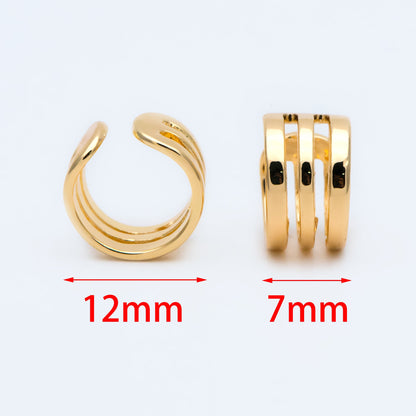 10pcs Adjustable Gold Ear Cuffs, Gold/ Silver plated Brass Earwire Earring Clips (GB-1570)
