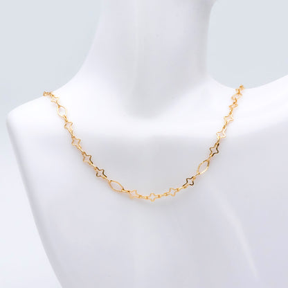 Gold plated Brass Link Chains, Specialty Chains for DIY Necklace, Chain Findings (#LK-430)/ 1 Meter=3.3 ft