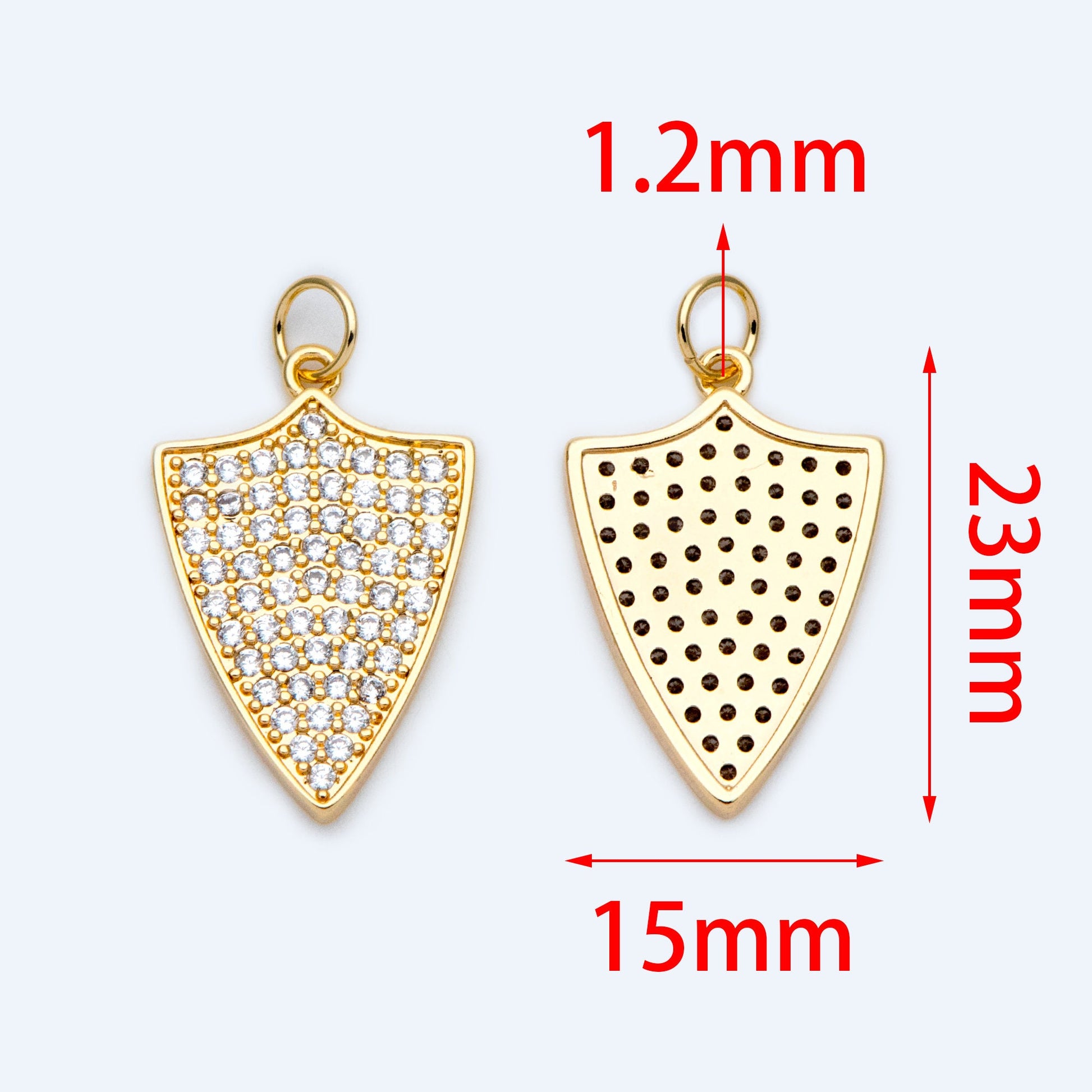 4pcs CZ pave Dainty Shield Charm Medieval Knight Medallion Pendant for Necklace Earring Bracelet Charm (GB-1560)