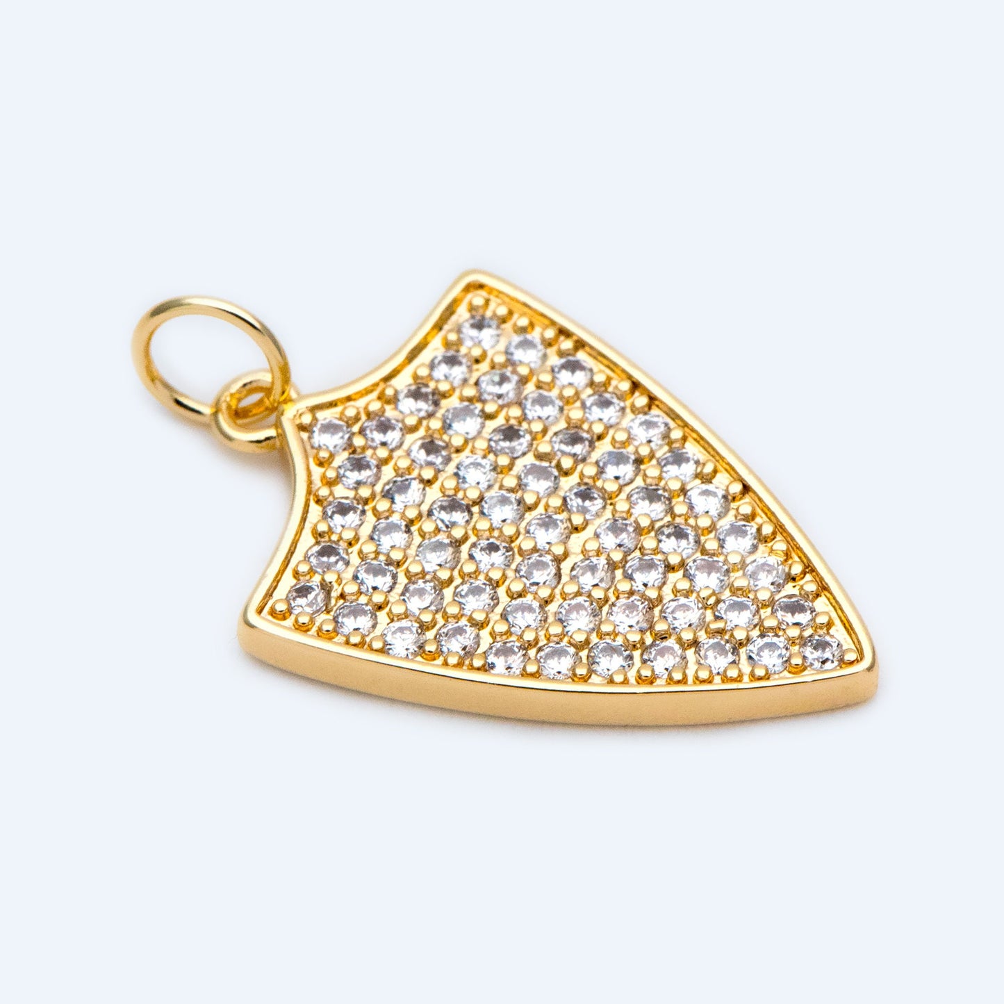 4pcs CZ pave Dainty Shield Charm Medieval Knight Medallion Pendant for Necklace Earring Bracelet Charm (GB-1560)