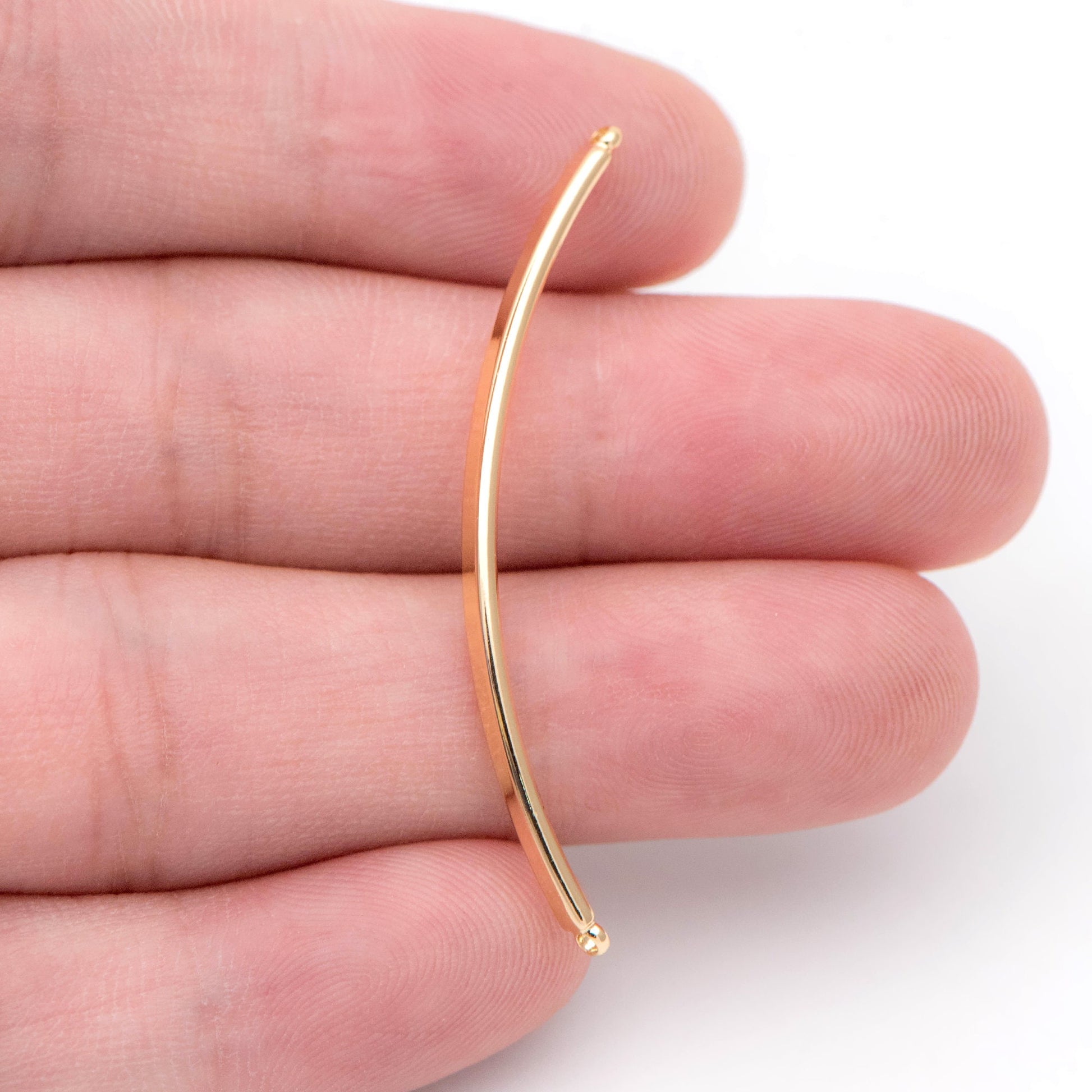 10pcs Gold Bangles for Bracelets, Bracelet Bar Finding Components (#GB-1568)