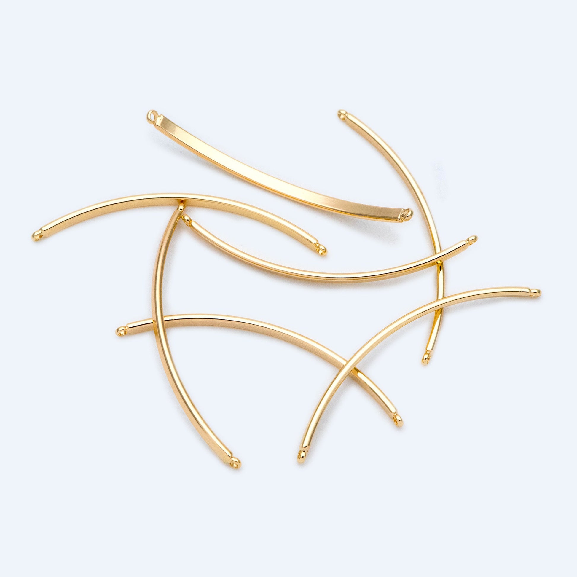10pcs Gold Bangles for Bracelets, Bracelet Bar Finding Components (#GB-1568)