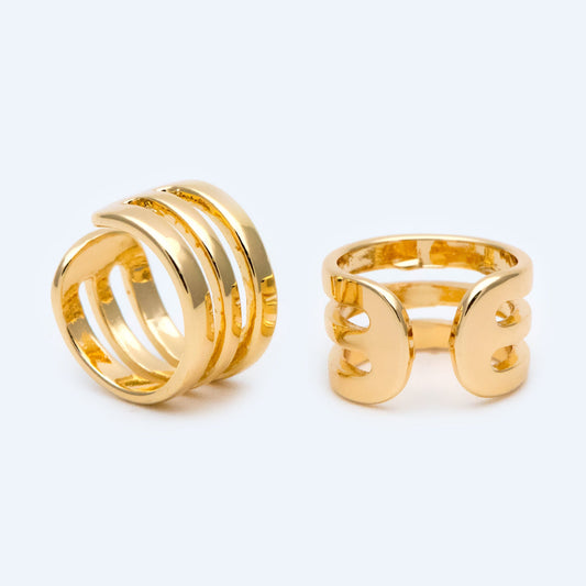 10pcs Adjustable Gold Ear Cuffs, Gold/ Silver plated Brass Earwire Earring Clips (GB-2826-G)