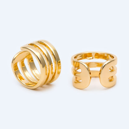 10pcs Adjustable Gold Ear Cuffs, Gold/ Silver plated Brass Earwire Earring Clips (GB-1570)