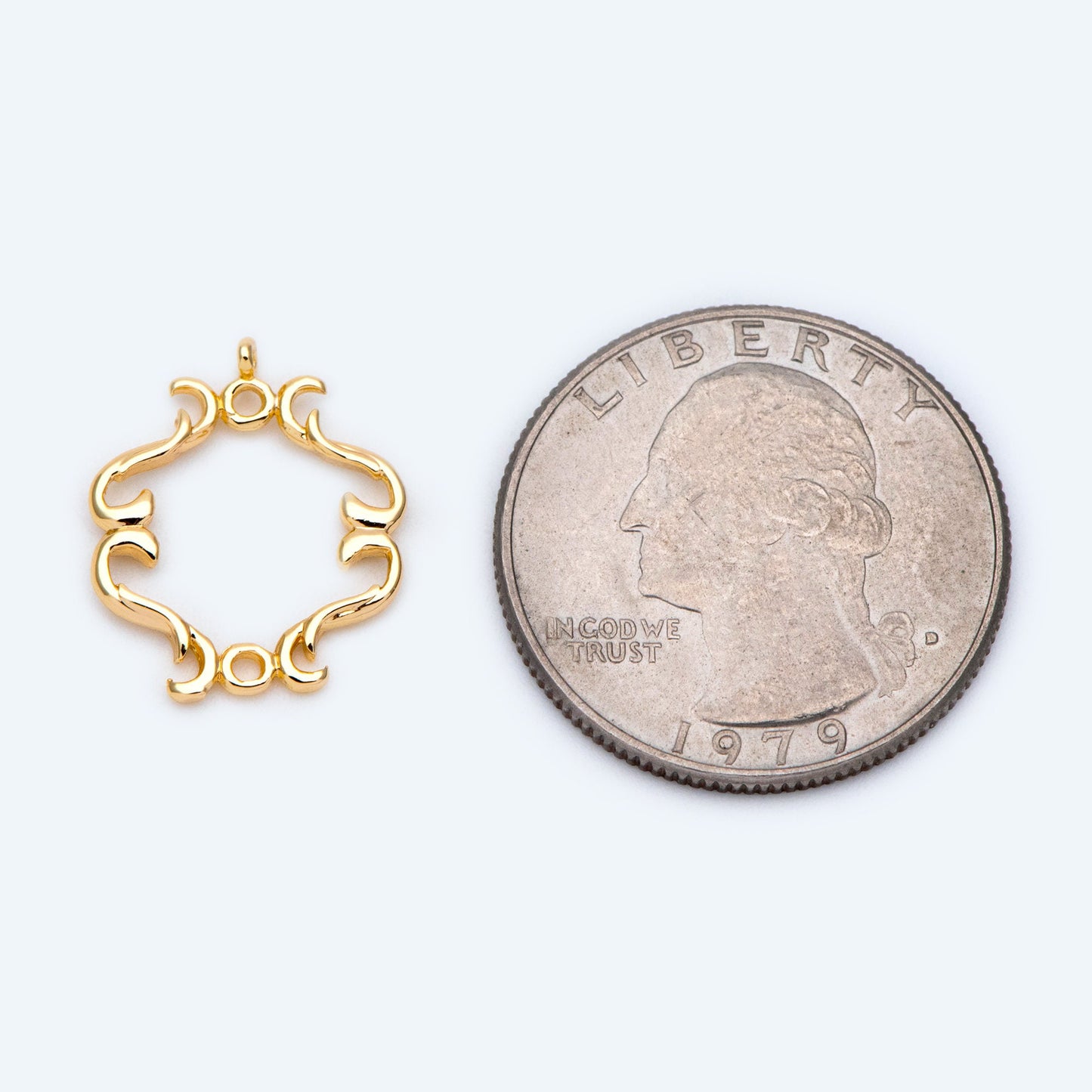 10pcs Gold Filigree Charm Connectors, Earring Charms, Necklace Pendants, Gold plated Brass (GB-1645)