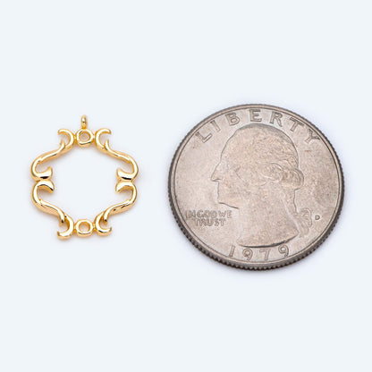 10pcs Gold Filigree Charm Connectors, Earring Charms, Necklace Pendants, Gold plated Brass (GB-1645)