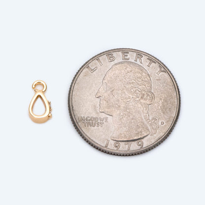 10pcs CZ Pave Gold/ Silver Open Loop Bail, Gold/ Rhodium Plated Bails, Small Bail, Jewelry Bail, Pendant Bails, Metal Bails (GB-1468-C)