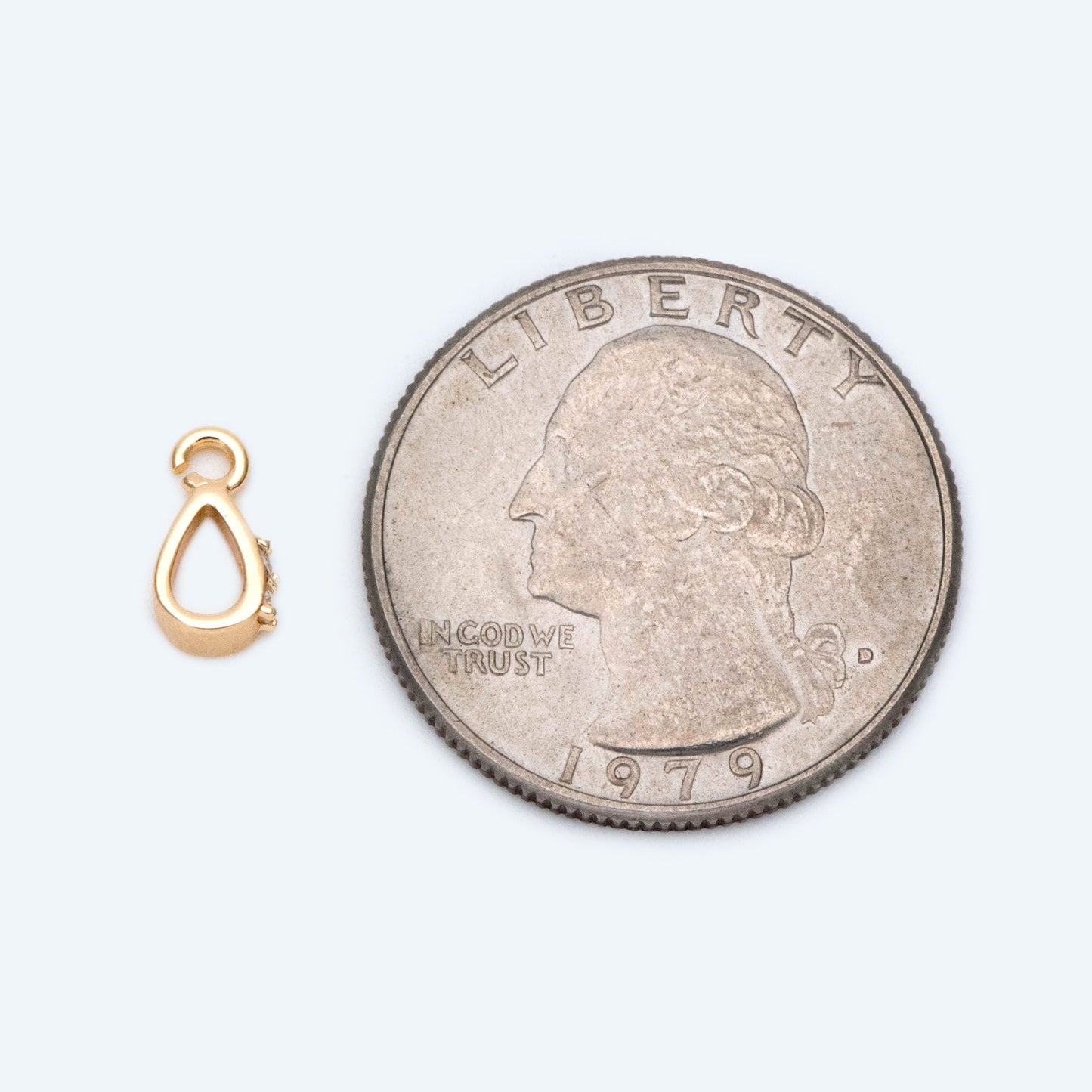 10pcs CZ Pave Gold/ Silver Open Loop Bail, Gold/ Rhodium Plated Bails, Small Bail, Jewelry Bail, Pendant Bails, Metal Bails (GB-1468-C)